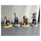 4 HOMCO DENIM DAYS FIGURINES