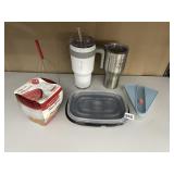 NEW LARGE BEVERAGE CONTAINERS, LEFTOVER FOOD