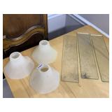 GLASS FOR SHELVES 16.5 X 4 , FROSTED GLASS LAMP