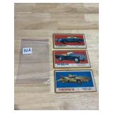 3 DIFFERENT 1961 TOPPS SPORTS CARS TALL BOYS ONE