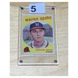 1959 TOPPS WARREN SPAHN #40 SMALL CREASE UPPER