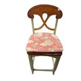 BAR STOOL WOOD TWO TONE FINISH W/ PADDED CUSHION