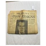 1974 AUGUST 9TH THE BALTIMORE SUN NEWSPAPER WITH