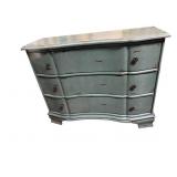 DISTRESSED GREEN CRACKLE FINISH BOW FRONT 3