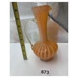 MURANO STYLE HAND ART GLASS VASE WHITE CANDY