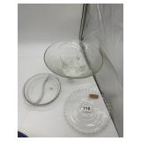 FOOTED BOWL, CANDLEWICK DIVIDED BOWL, CANDLEWICK