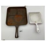 CAST IRON SKILLET WAGNER AND RED PRIZER WARE