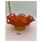 MCM WESTMORELAND FROSTED SATIN ORANGE GLASS CANDY