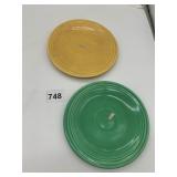 2 FIESTA PLATES ONE GREEN ONE YELLOW