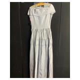 LIGHT BLUE VINTAGE FORMAL DERSS W/ COWL NECK - 17