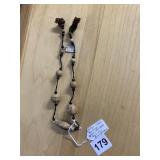 BONE CARVE FIGARO NECKLACE GRADUATED SIZE BEADS