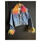 PAMELA CHORLEY DENIM JACKET W/ COLORED COLLAR ANS