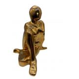 JARU 1977 CUBIST SEATED FIGURE SCULPTURE - GOLD