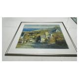 VILLAGE SCENE SIGNED LOWER RIGHT - SEE PHOTO
