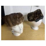 VINTAGE BEAVER HAT W/ BLACK BOW AND MINK HAT