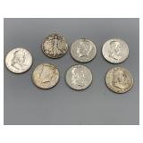 7 LIBERTY HALF DOLLARS 1940, 1960 , 1961, 1962,