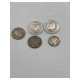 1957 SILVER DIME, LIBERTY 1945  LIBERTY 1935 ,