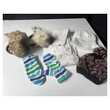 HANSEN WHITE SCARF AND HAT SET, OLD NAVY MITTENS,