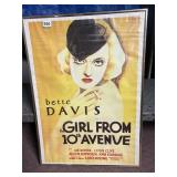 BETTE DAVIS FRAMED POSTER  20.5 X 28.5 THE GIRL