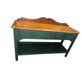 FARMHOUSE 2 DRAWER WITH LOWER SHELF WOOD TOP