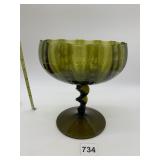 MCM VINTAGE EMPOLI ITALIAN GLASS TWISTED STEM