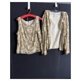 ADRIANNA PAPELL SIZE 12 100% SILK SLEEVELESS TOP