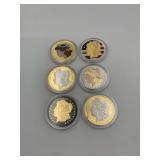 6 SILVER DOLLARS LIBERTY (2) 1921, 1889, 1921,