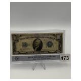 1934 $10 SILVER CERTIFICATE BLUE SEAL REGULAR