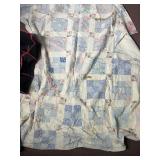 VINTAGE WORN QUILT, TRUNK TOTE, UTENSIL DRAWER