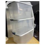 THREE STERLITE 66 QUART WITH LOCK LID TOTES