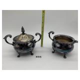 POOLE SILVER PLATE CREAMER/SUGAR