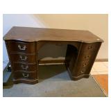DESK/VANITY 8 DRAWERS CARVED SIDES,50 W X 29 H X