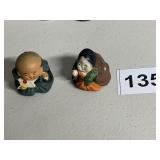 TWO HALF INCH PORCELAIN ORIENTAL FIGURES