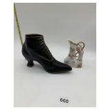 JAPAN PITCHER W/ HAND WRAPPED AROUND, BLACK SHOE