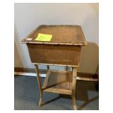 WICKER STAND WITH STORAGE INSIDE 14" W X 27.5"H X
