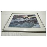 FROZEN LAKE PRINT IN FRAME 38" X 29" IN FRAME