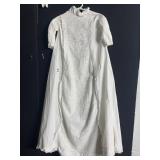 ANTIQUE VERY LONG CHRISTENING GOUND WITH RUFFLED