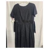 VINTAGE PAVELLE BLACK EYELET DRESS W/ SATIN