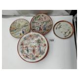 5 ORIENTAL PLATES MADE IN CHINA ONE HAS CHIP