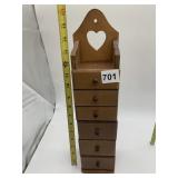 16-INCH-HIGH CUT OUT HEART SHAPED BACK SIX DRAWER