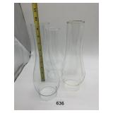 3 OIL LAMP SHADES