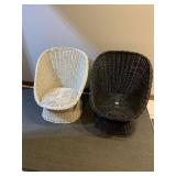 WICKER BARREL CHAIRS, TIMES 2, 29" H SEAT