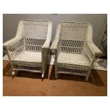 WICKER ROCKER & CHAIR, 30 W X 34 H X 35 D TIMES 2