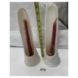 MCM WHITE MILK GLASS CANDLE HOLDERS