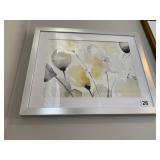 FRAMED WATERCOLOR PRINT DEPICTING ABSTRACT FLORAL