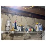 WIRE SHELVING UNIT CONTAINING ASSORTED HOUSEHOLD