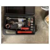 BLACK MOLDED PLASTIC TOOL CASE WITH INTEGRAL