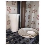 CREAM-COLORED LENOX PITCHER WITH MOLDED FLORAL