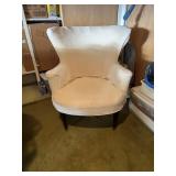 MIDCENTURY HIGH BACK ARM CHAIR W/ SLIP COVER