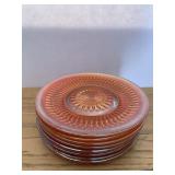 SET OF EIGHT CARNIVAL GLASS PLATES IN